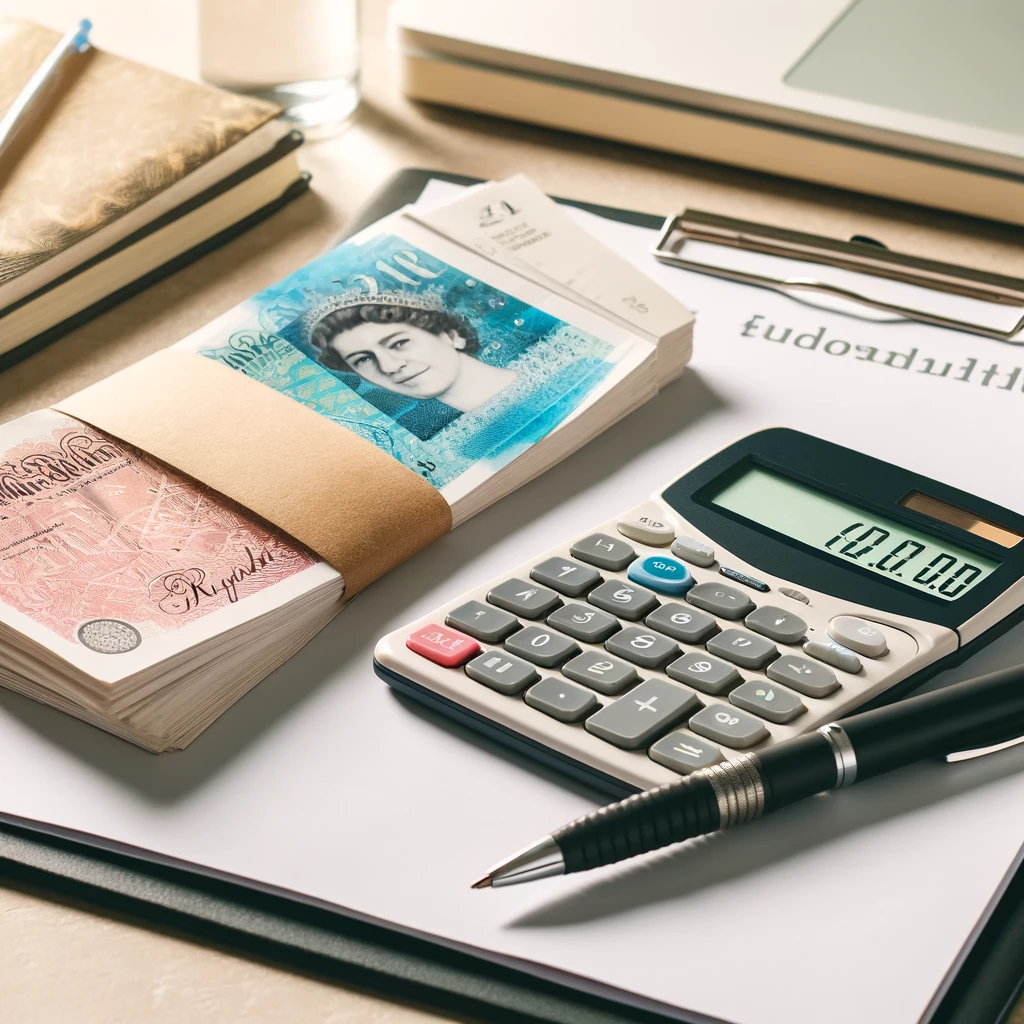 bank notes and calculator